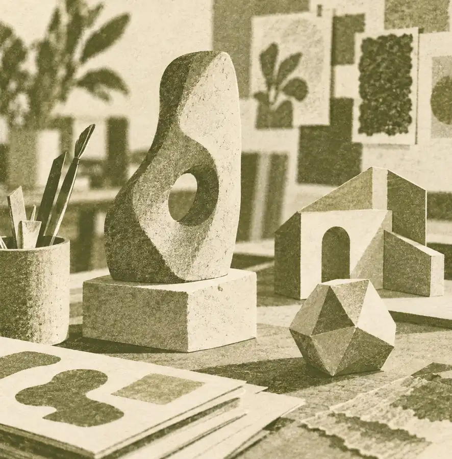 Illustration of marketing and creative businesses equipment and workspace